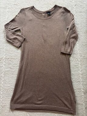 H&M Brown Scoop Neck Long Sweater Dress